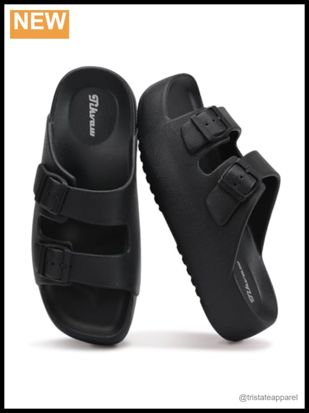 Square Toe Platform Sandals with Arch Support Adjustable Slides